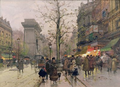 Porte St. Denis, Paris by Eugene Galien Laloue